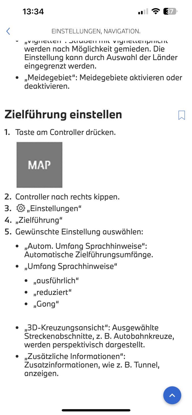 Einstellungen für Sprachhinweise Navi