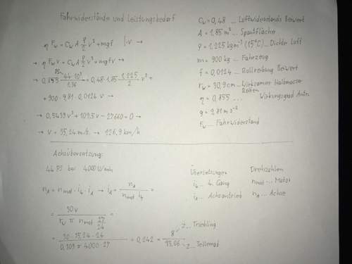 Fahrwiderstände und Leistungsbedarf