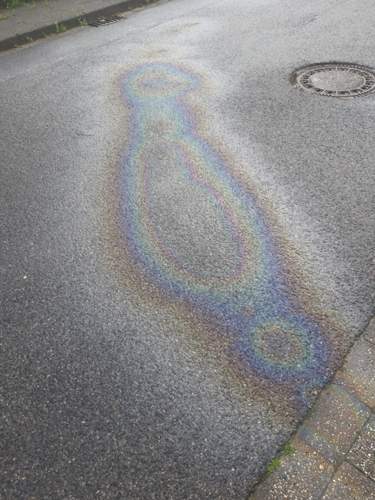 Ölbild nach Fahrt im Platzregen