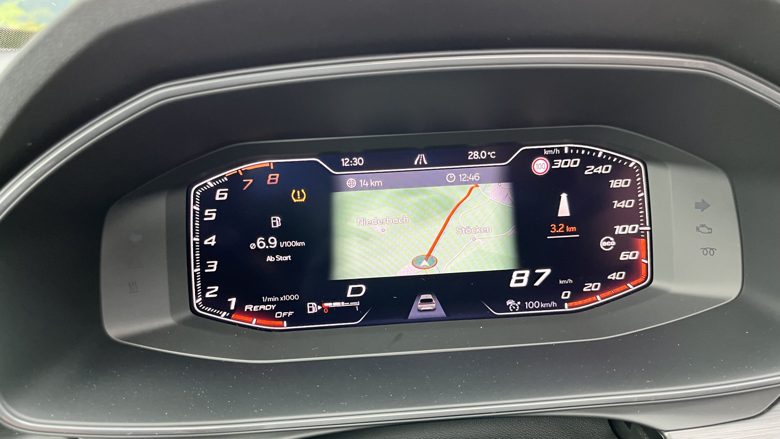 Spritverbrauch Landstraße mit VZ 310