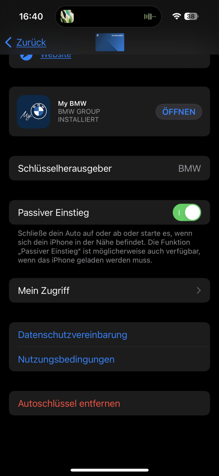 Digital Key - Invite fehlt