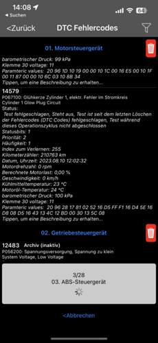 Auslesen Fehlercode