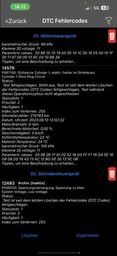 Auslesen Fehlercode