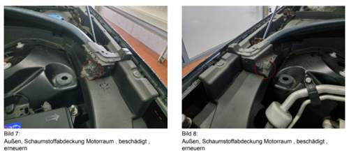 Schaumstoffabdeckung Motorraum