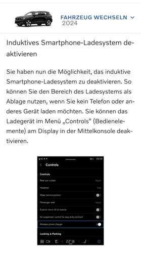 QI-Ladeport ein und ausschalten