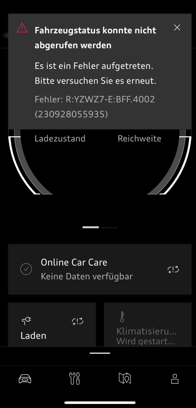 MyAudi App/Audi Connect Fehlermeldungen & Probleme