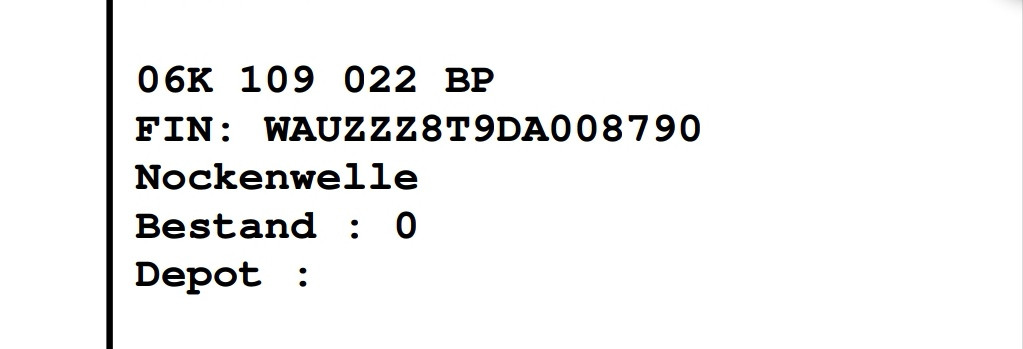 Auslassnockenwelle für 1.8 TFSI