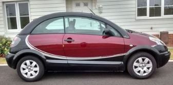 Pluriel Charleston, Hilfe, der Türaufkleber unten ist nicht zu bekommen. Was tun?