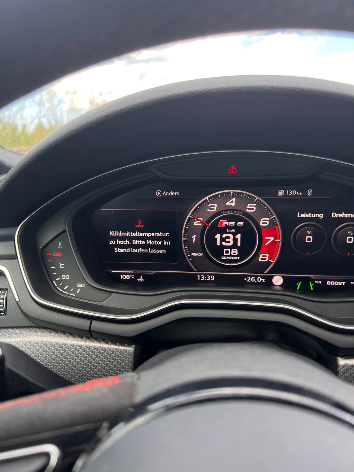 RS5 Kühlmitteltemperatur zu hoch - Bitte Motor im Stand laufen lassen