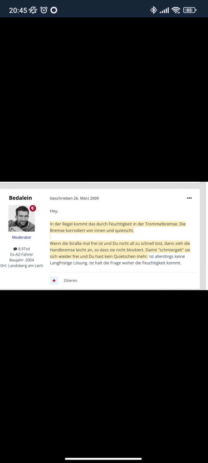 Smart 453 eq quietsch beim bremsen