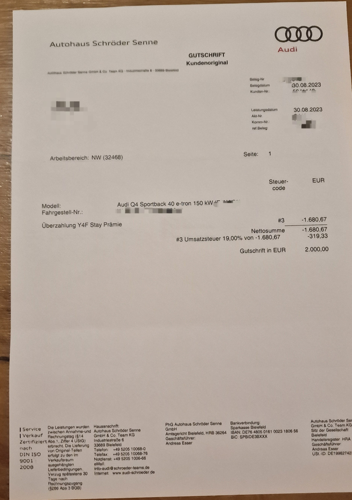 Q4 e-tron: Wartezimmer und Liefertermine