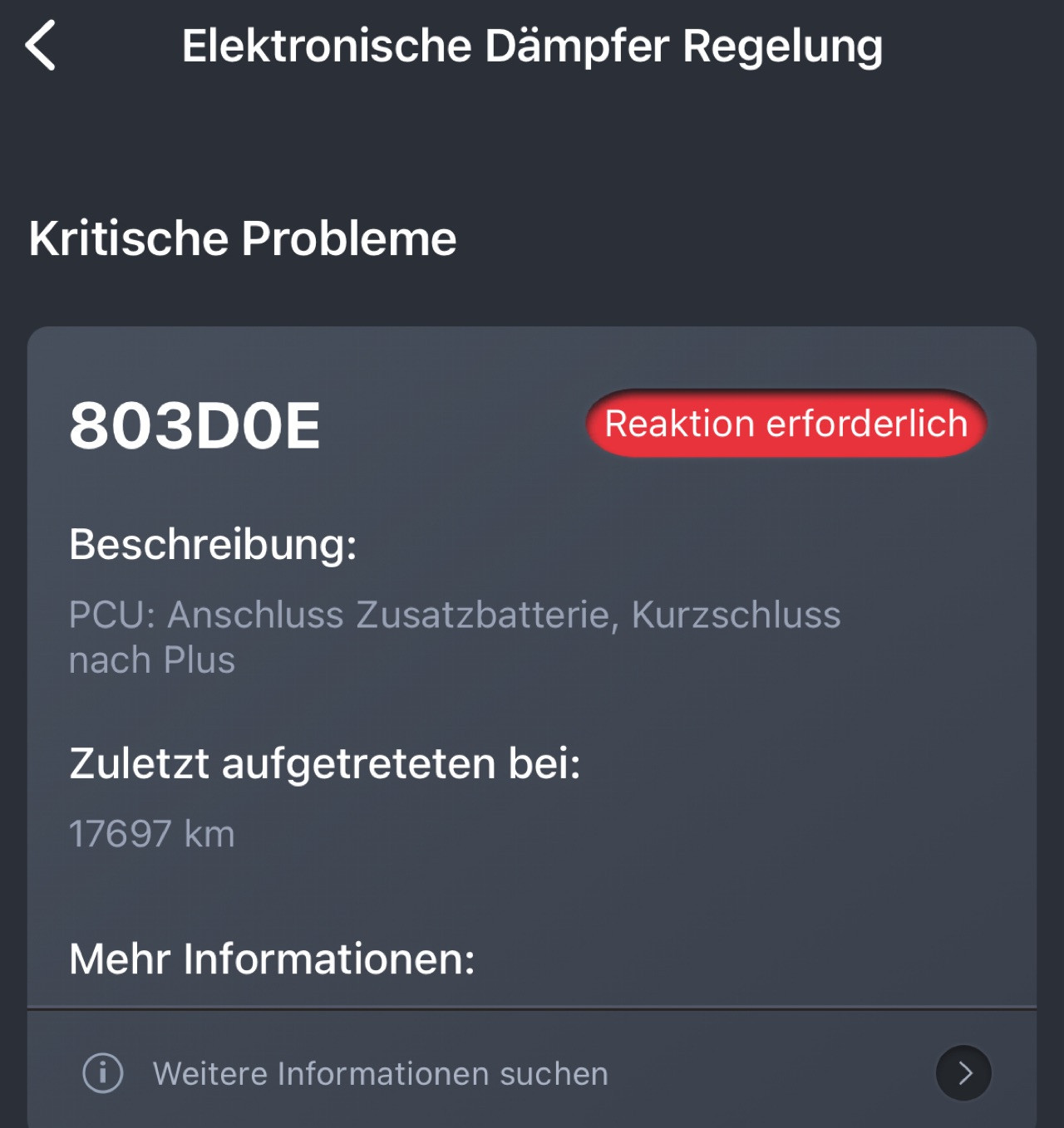 EDC - Fehler „Fahrkomfort“: Zusatzbatterie