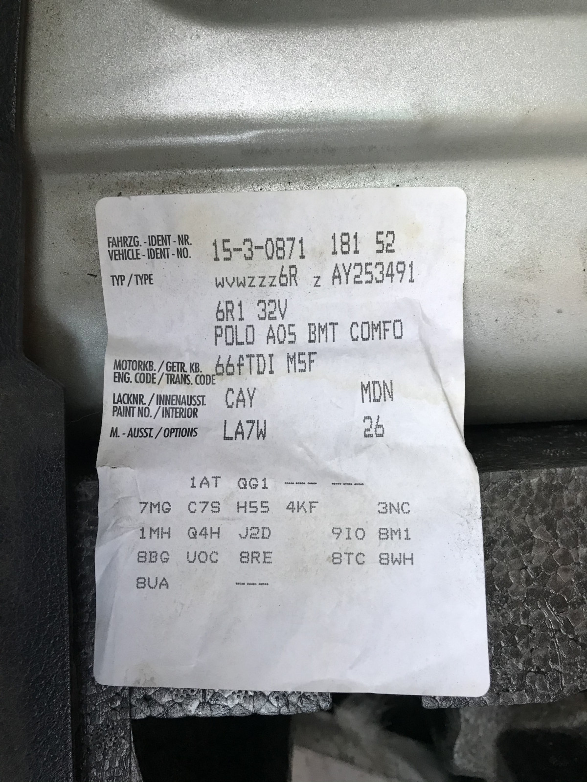 Stoßdämpfer - VW Polo 6R 2010 2-Türer 1,6 TDI