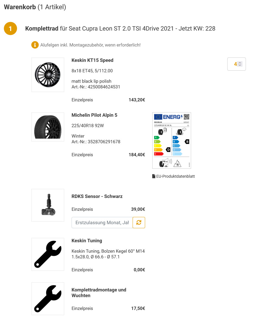 RDKS & ET Frage - CUPRA Leon 2.0 TSI 228kW VZ 4Drive DSG Sportstourer