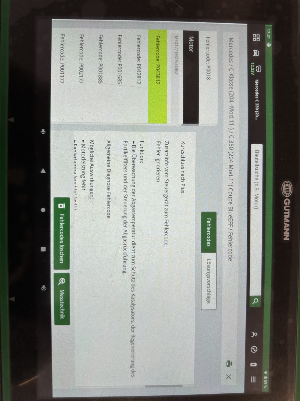 Gebrauchtwagen Kaufberatung viele Fehlercodes c350 2012