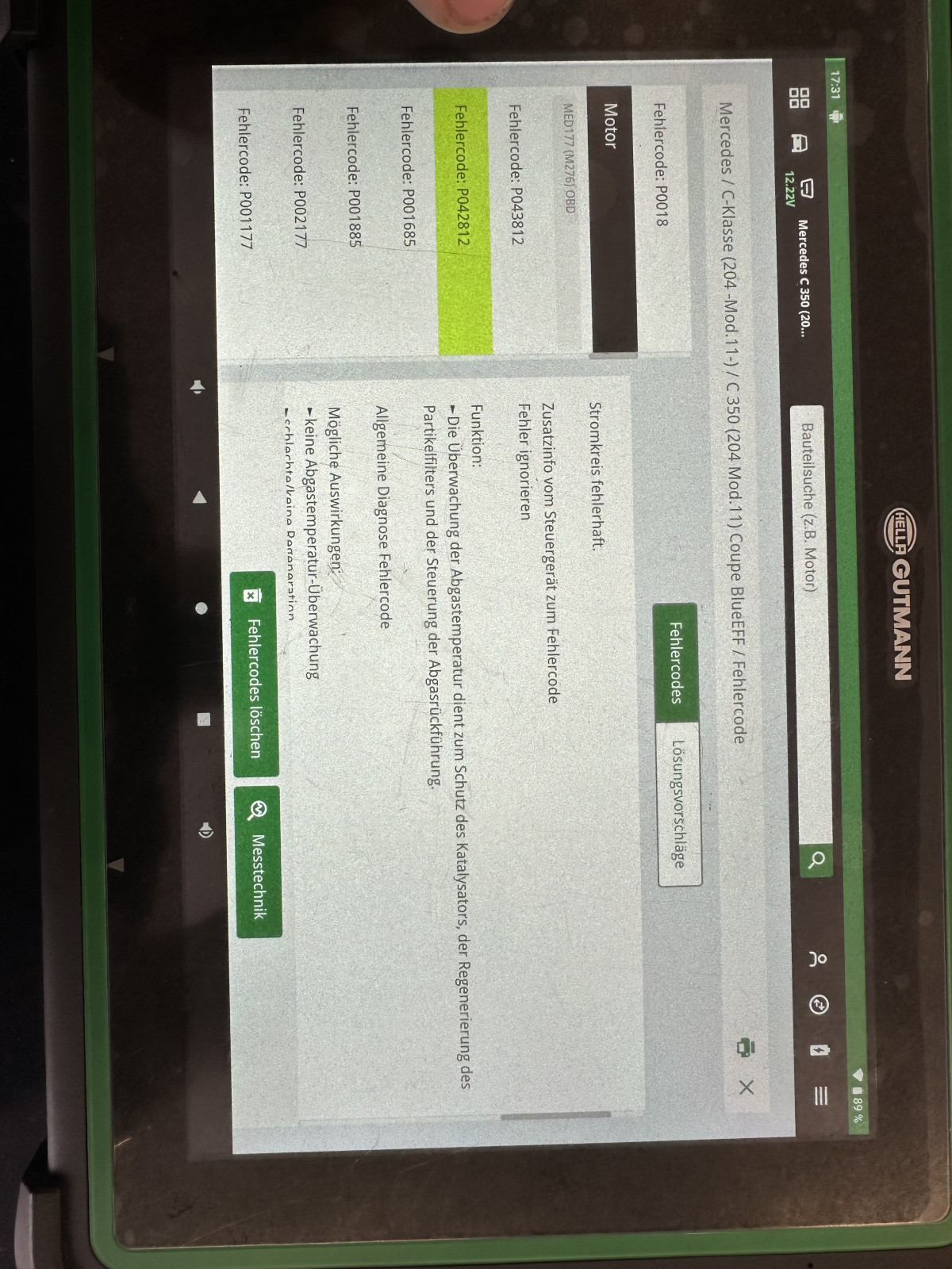 Gebrauchtwagen Kaufberatung viele Fehlercodes c350 2012