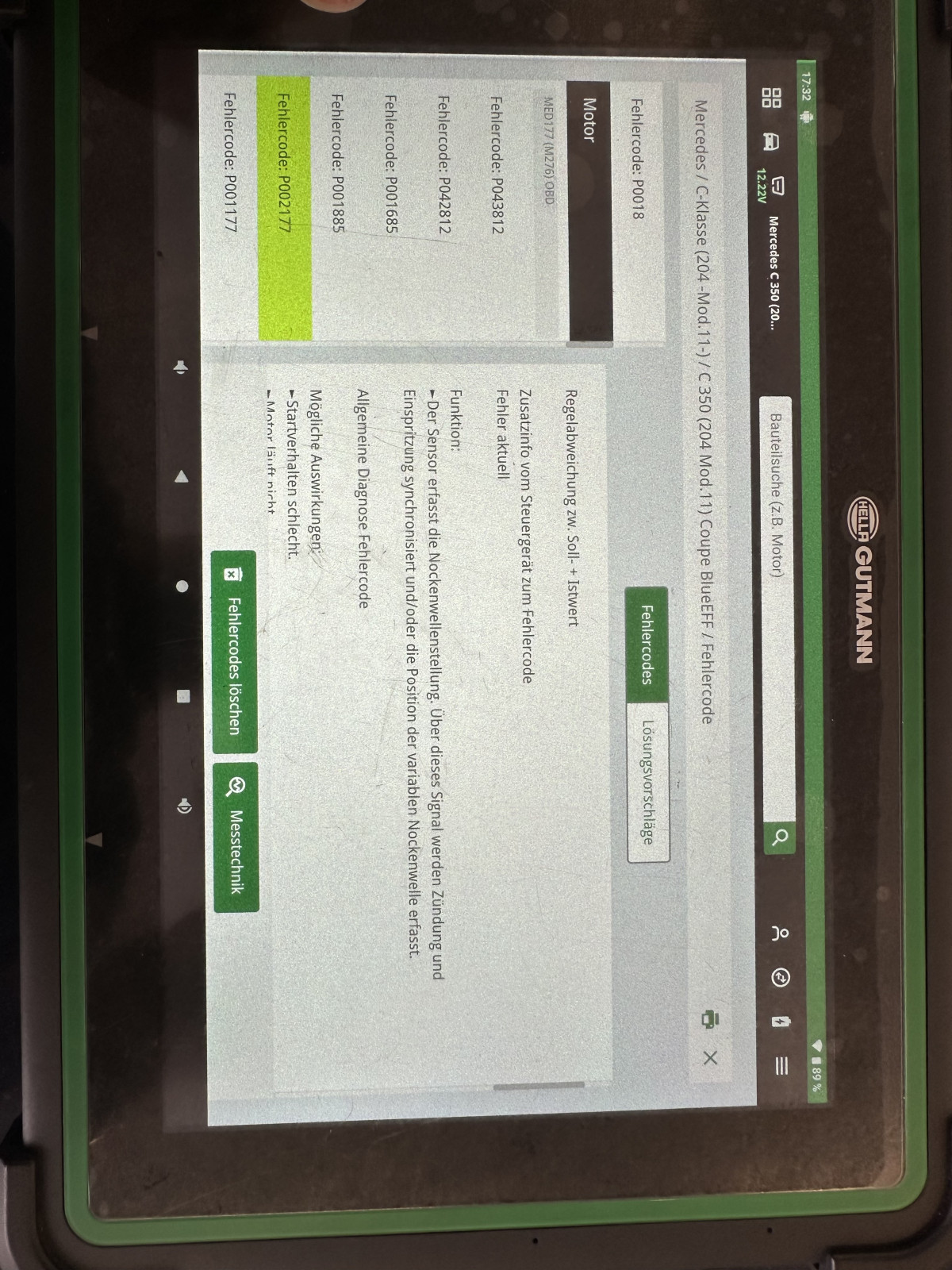 Gebrauchtwagen Kaufberatung viele Fehlercodes c350 2012