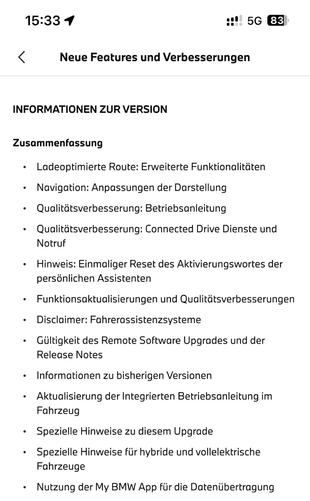 Aktuelle SW-Version i4