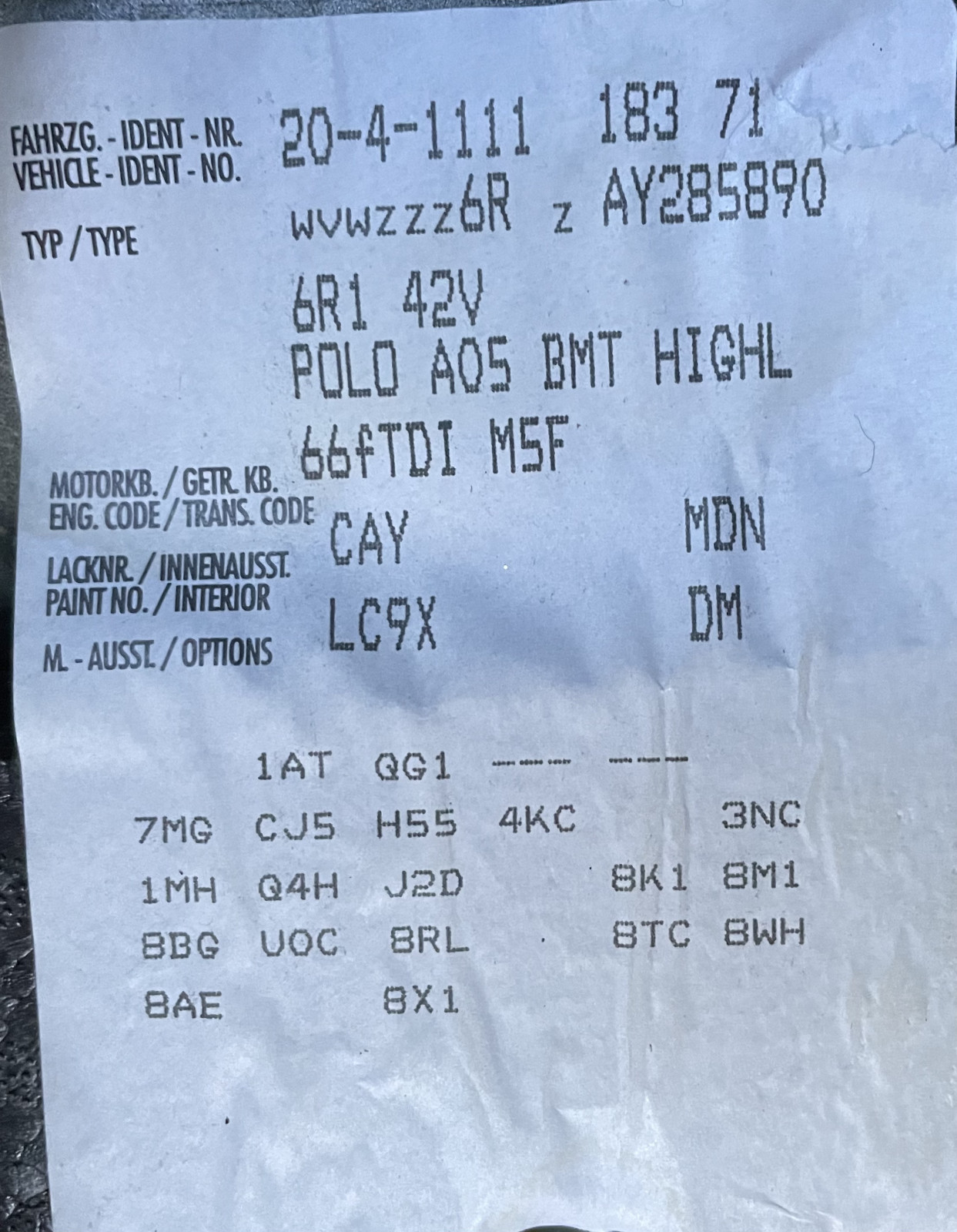 Finde keine PR-Nummer für Bremsen hinten