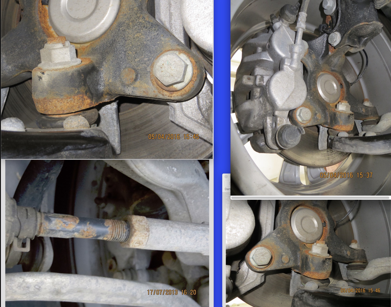 Rost an der Lenkstange, V-Klasse Bj. 09.2020.