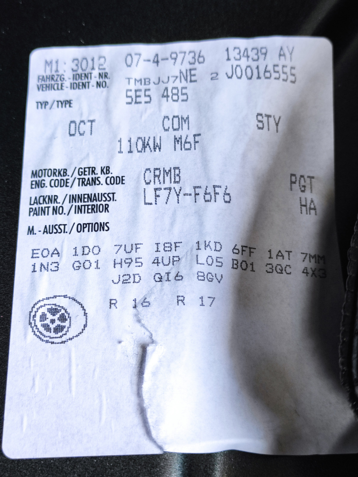 Skoda Octavia III Facelift Bremsen wechsel PR NUMMER