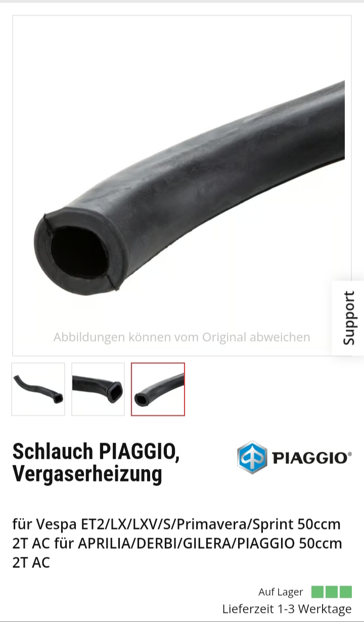 Unbekannter Schlauch Piaggio NRG Power