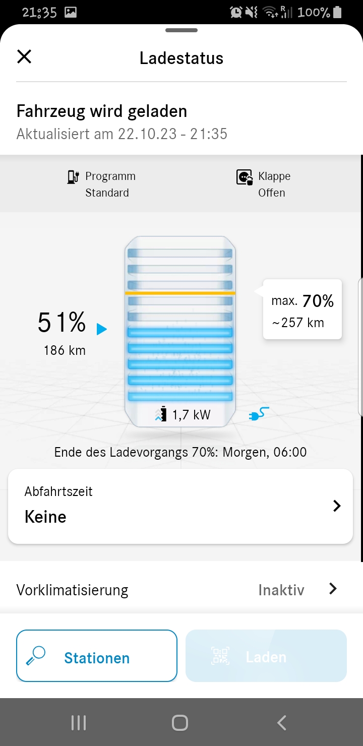 EQA Vorkonditionierung Antriebsbatterie, Thermal Managment
