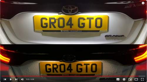 Kennzeichenbeleuchtung GR Yaris