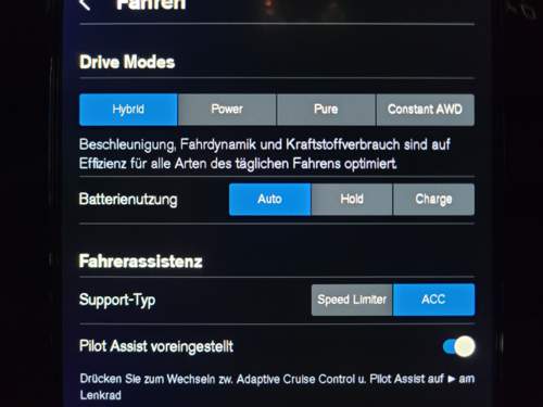 Modus Einstellung V60T6Recharge AAOS2.11