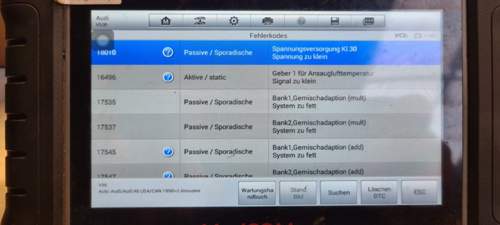 Audi Fehlercodes 1