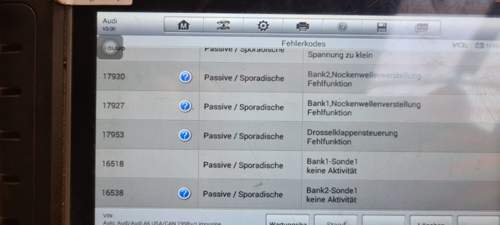 Audi Fehlercodes 3