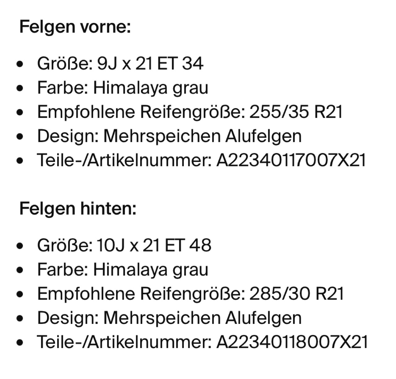 W222 mit 21 Zoll AMG-Felgen vom W223?