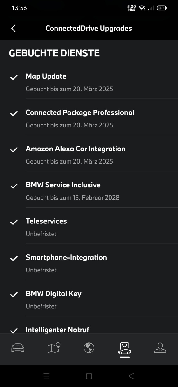 Remote Funktionen My BMW App