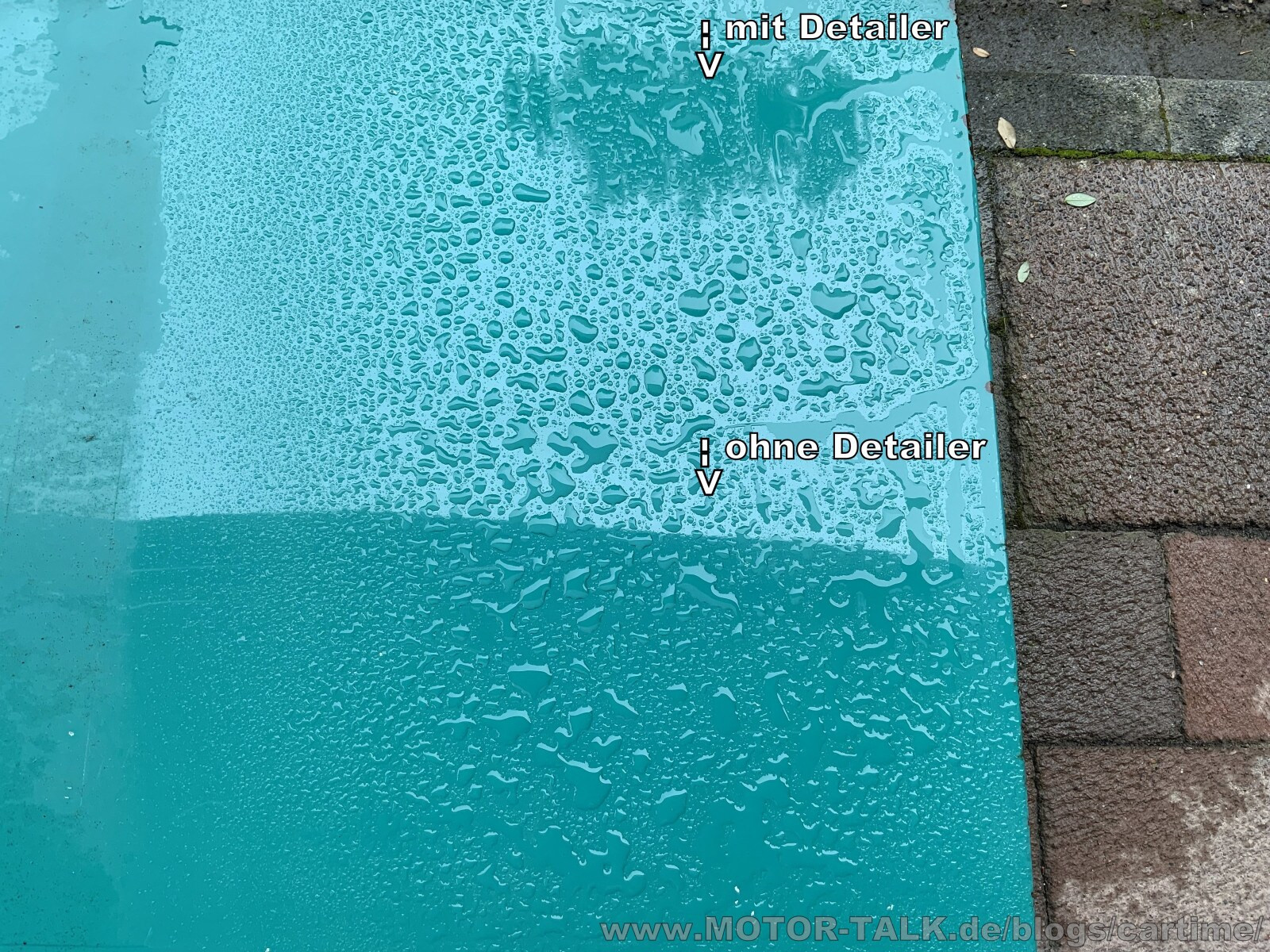 oben mit Detailer, unten ohne…