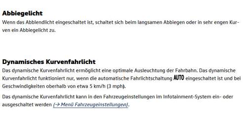 Abbiege- und Kurvenfahrlicht