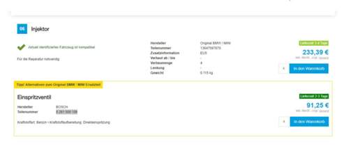 Injektoren für BMW 528i 2L, 4Zylinder