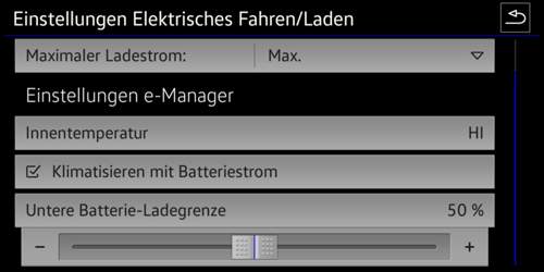 Untere Batterie-Ladegrenze 50%
