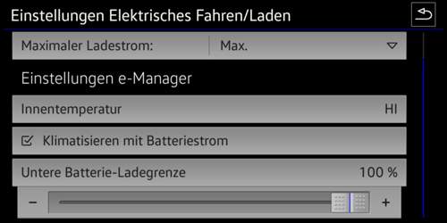 Untere Batterie-Ladegrenze 100%