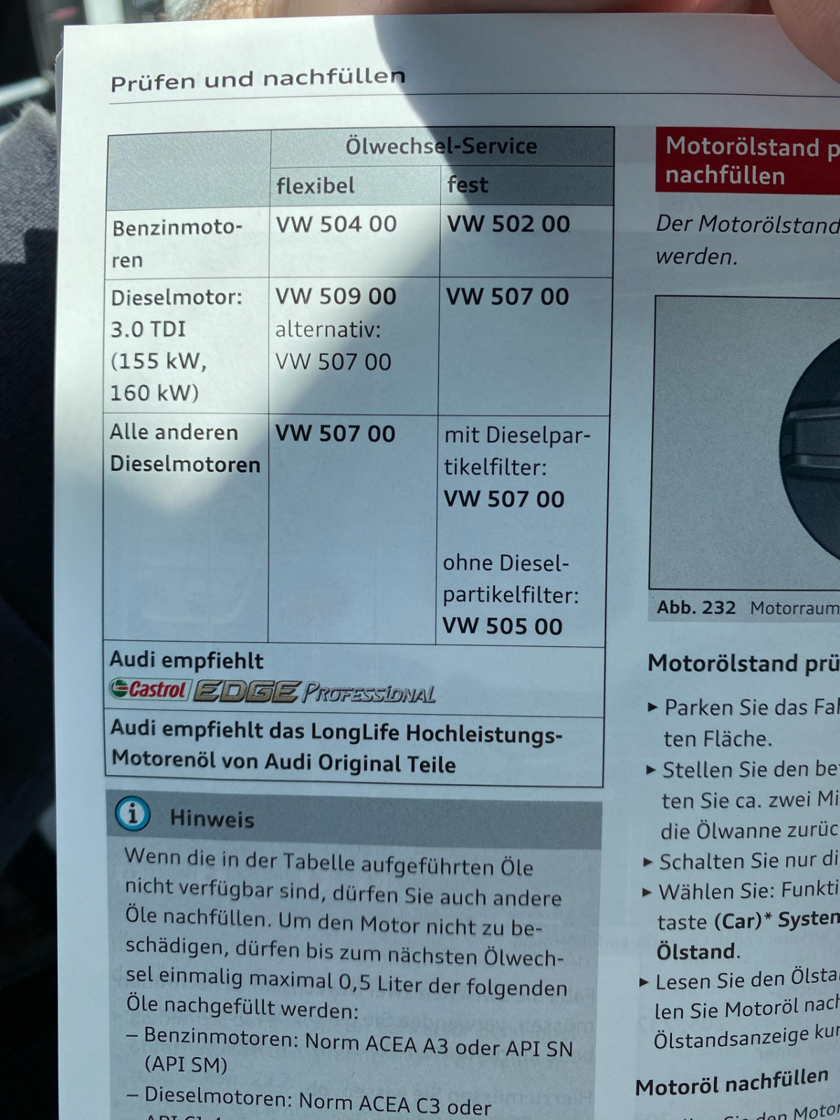 Umölen auf 5W30 oder bei 0W20 bleiben?