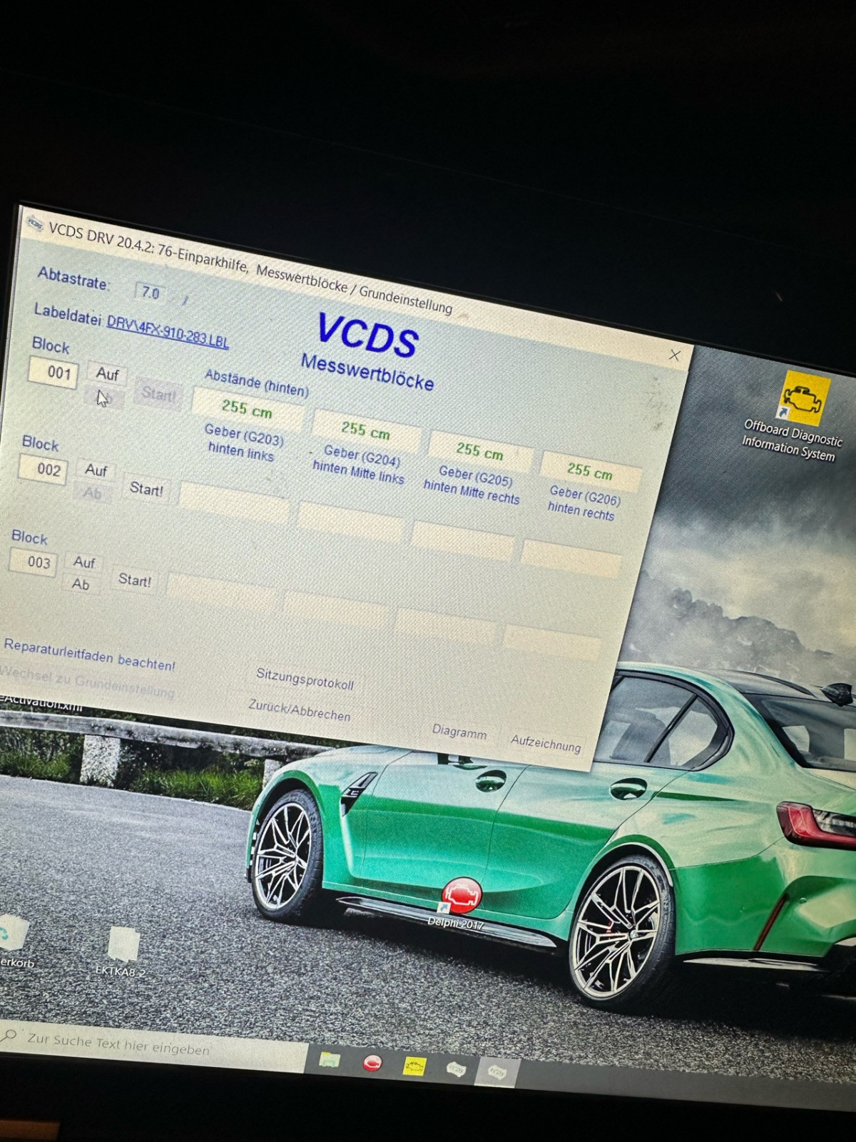 Pdc piept dauerhaft bei laufendem Motor