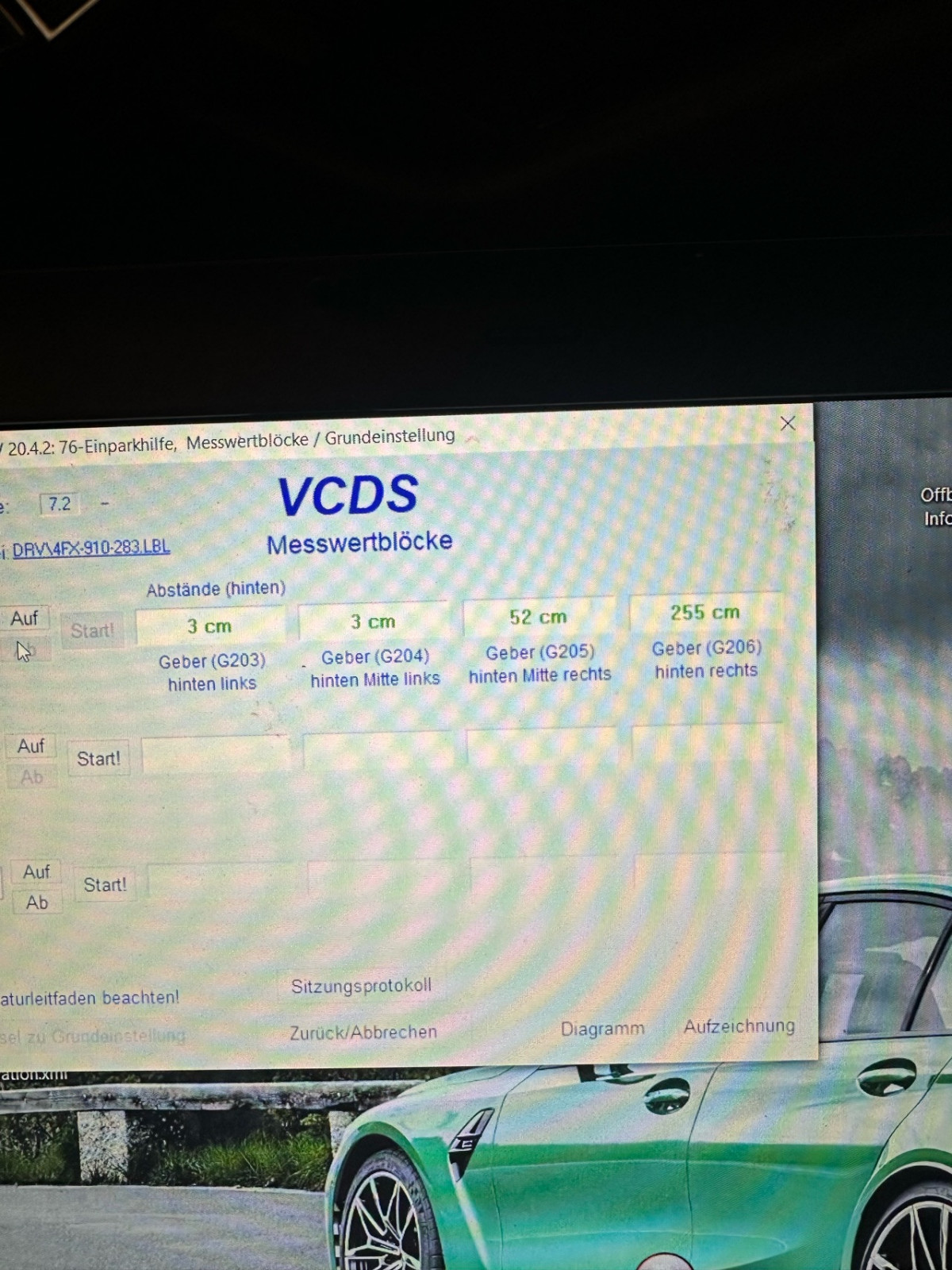 Pdc piept dauerhaft bei laufendem Motor