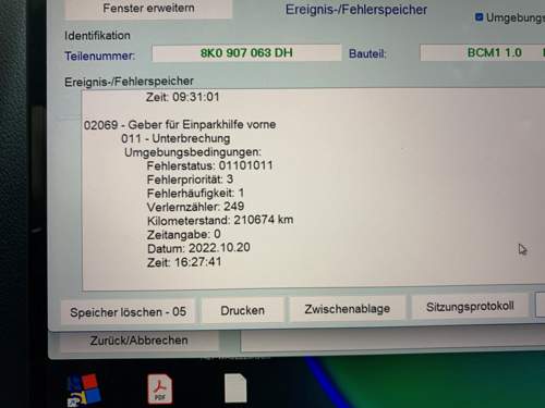 Audi A4 Fehlerspeicher PDC