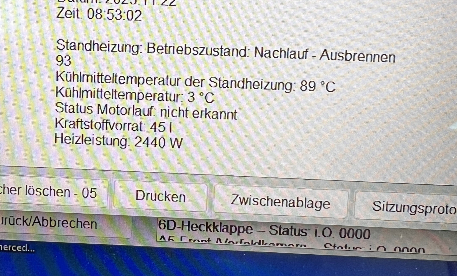 Standheizung Fehler-Kühlmittel Übertemperatur?