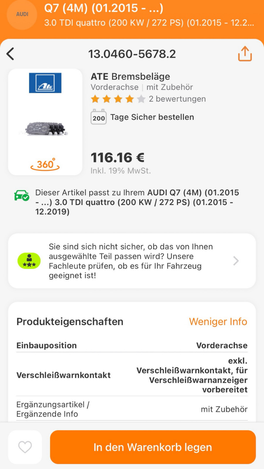 Preise Q7 Bremsscheiben/Belege?