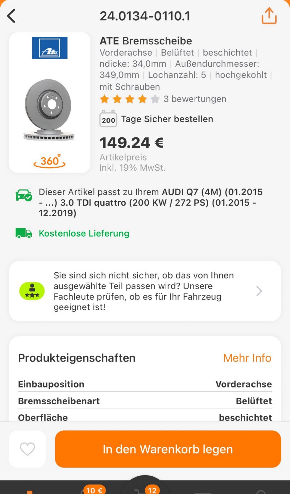 Preise Q7 Bremsscheiben/Belege?