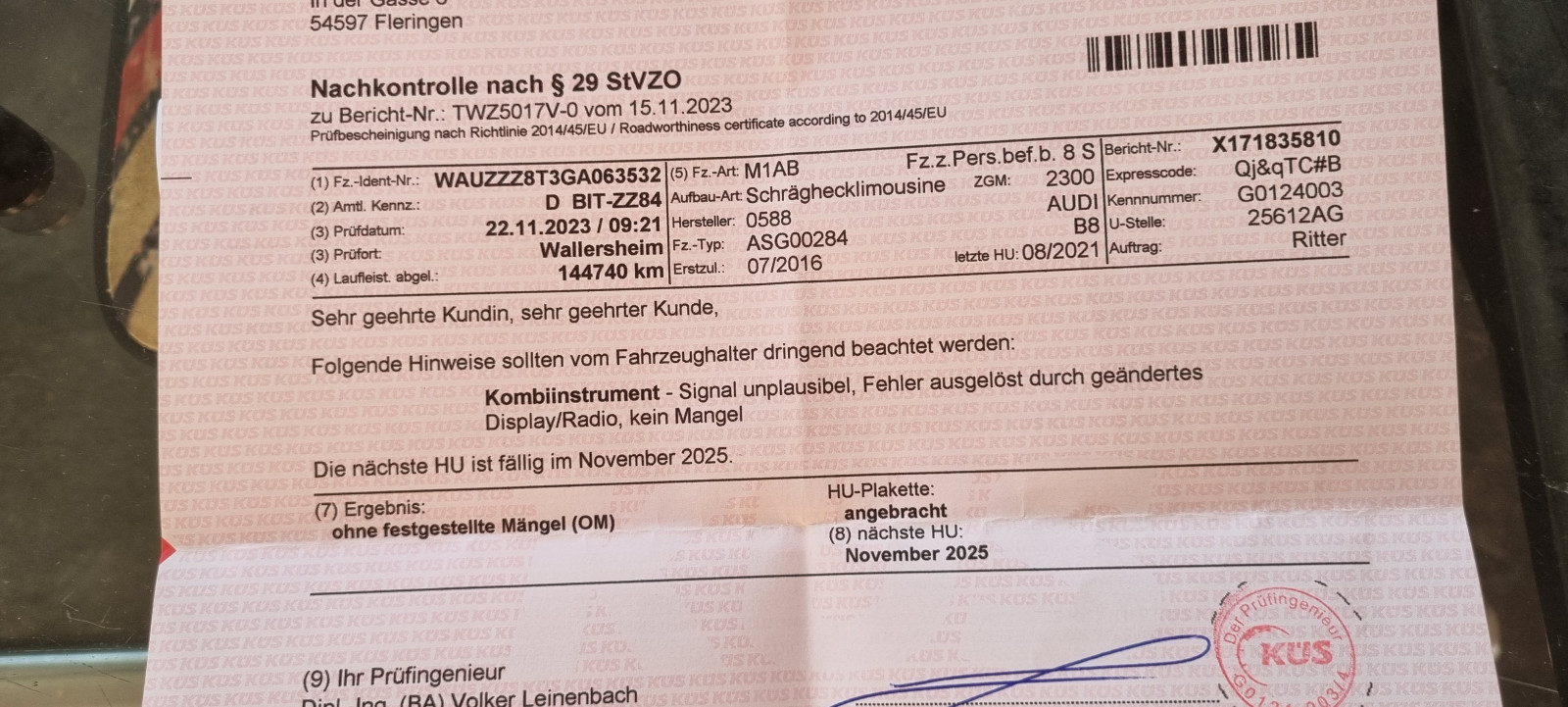 Audi A5 8T Fehlermeldung Informationselektronik durch Nachrüstradio