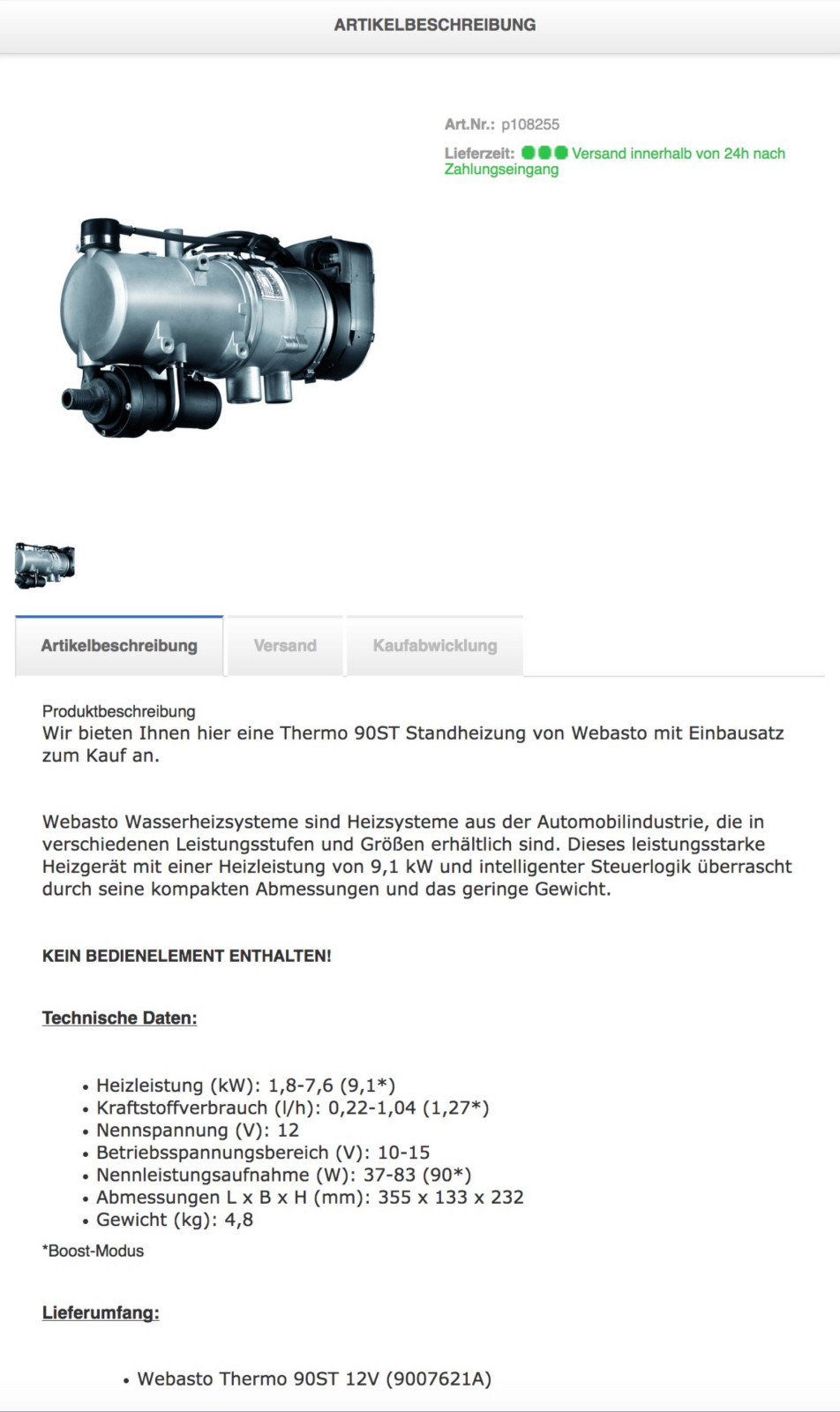 Komisches Verhalten Standheizung W447