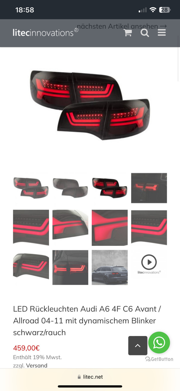 LED Rückleuchte ausgefallen mit Glühlampen