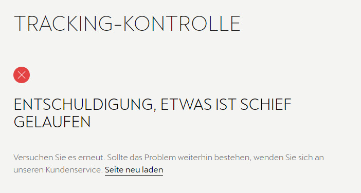 Cupra Tracking für Bestellung funktioniert nicht