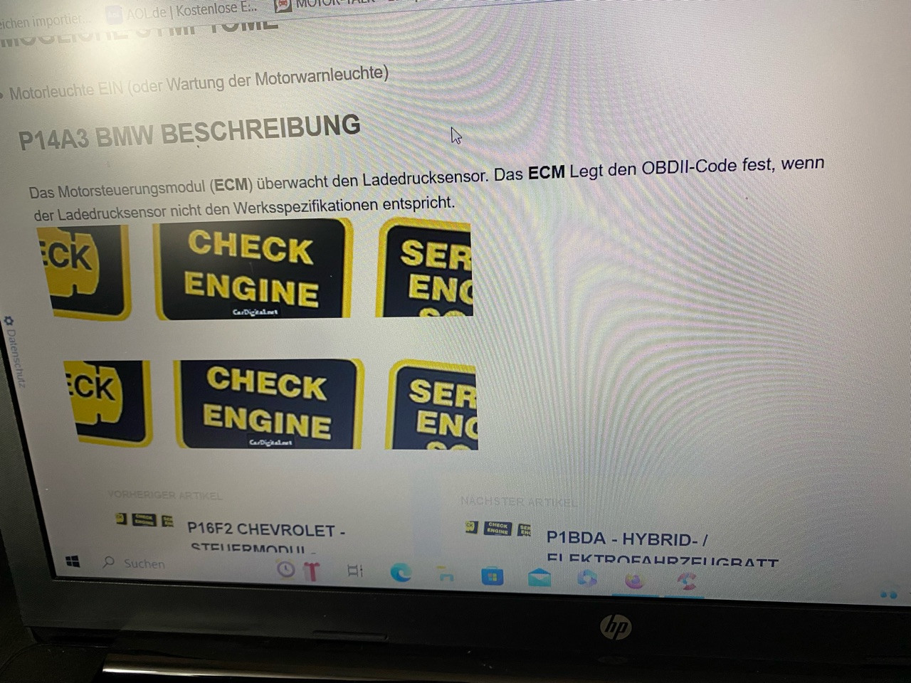 BMW 5 GT F07 2010 3.0 Diesel 245 PS Fehler P14A3